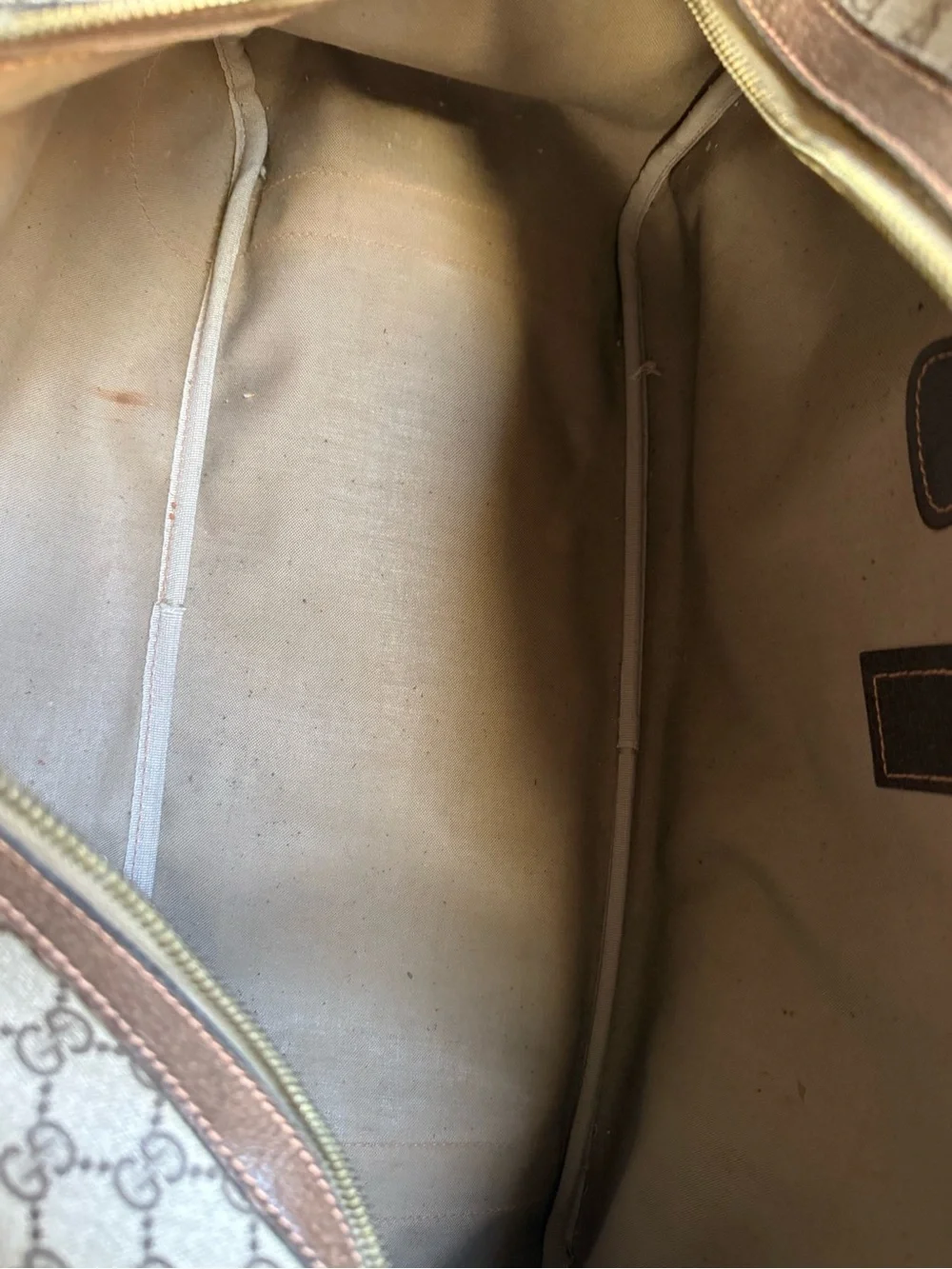 Gucci Beige and Brown GG Monogram Top-Handle Tote restoration project
